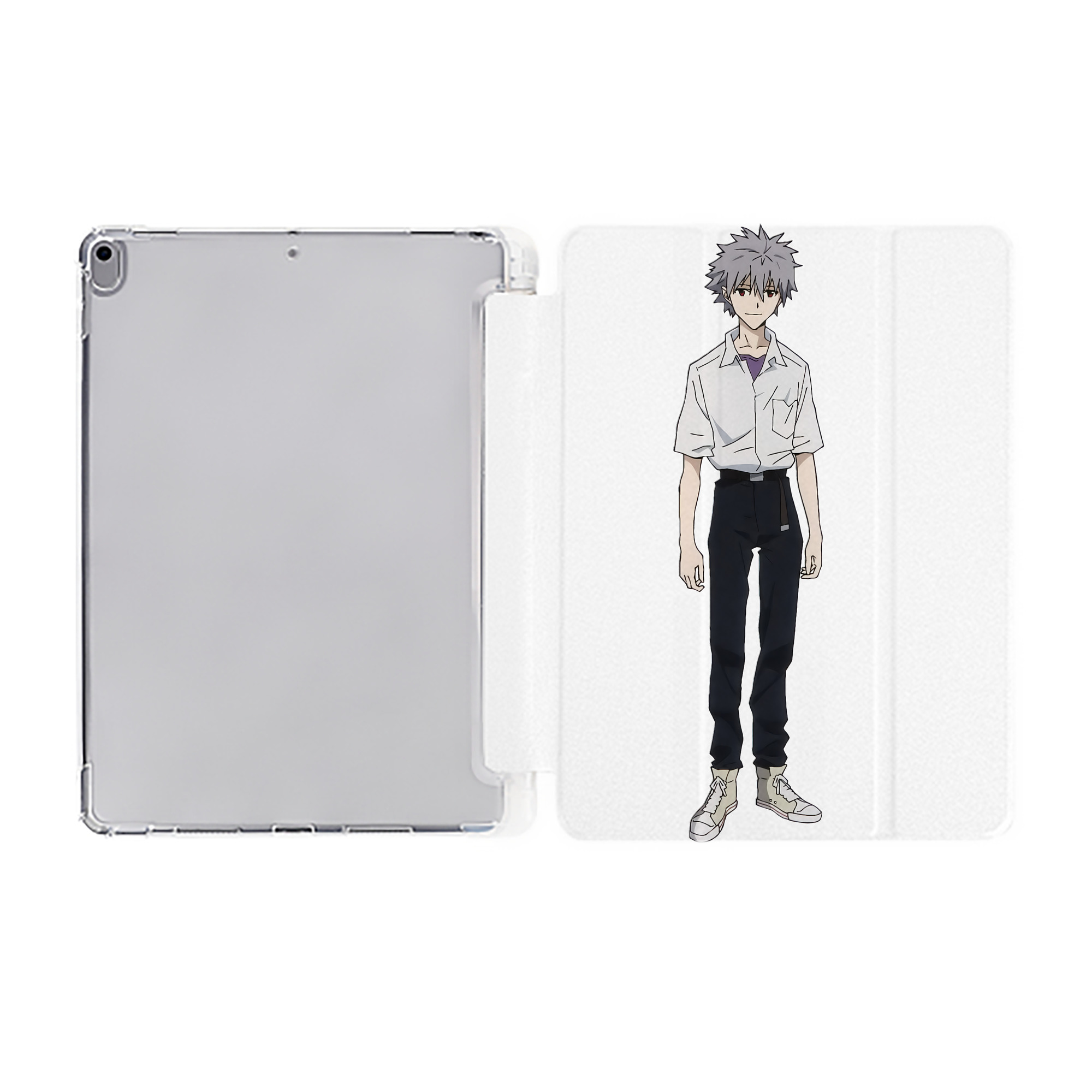 （画像用） EVA 新世紀エヴァンゲリオン IPad ケース ペン収納付き 三つ折りスタンド PUレザー×シリコン 対応機種9.5/10.5/10.9インチ
